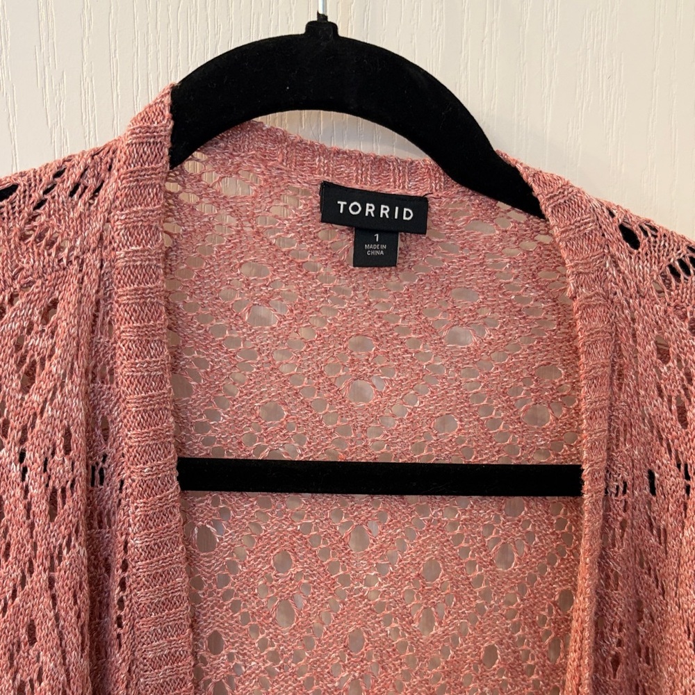 torrid Open Knit Cardigan - Rose Pink